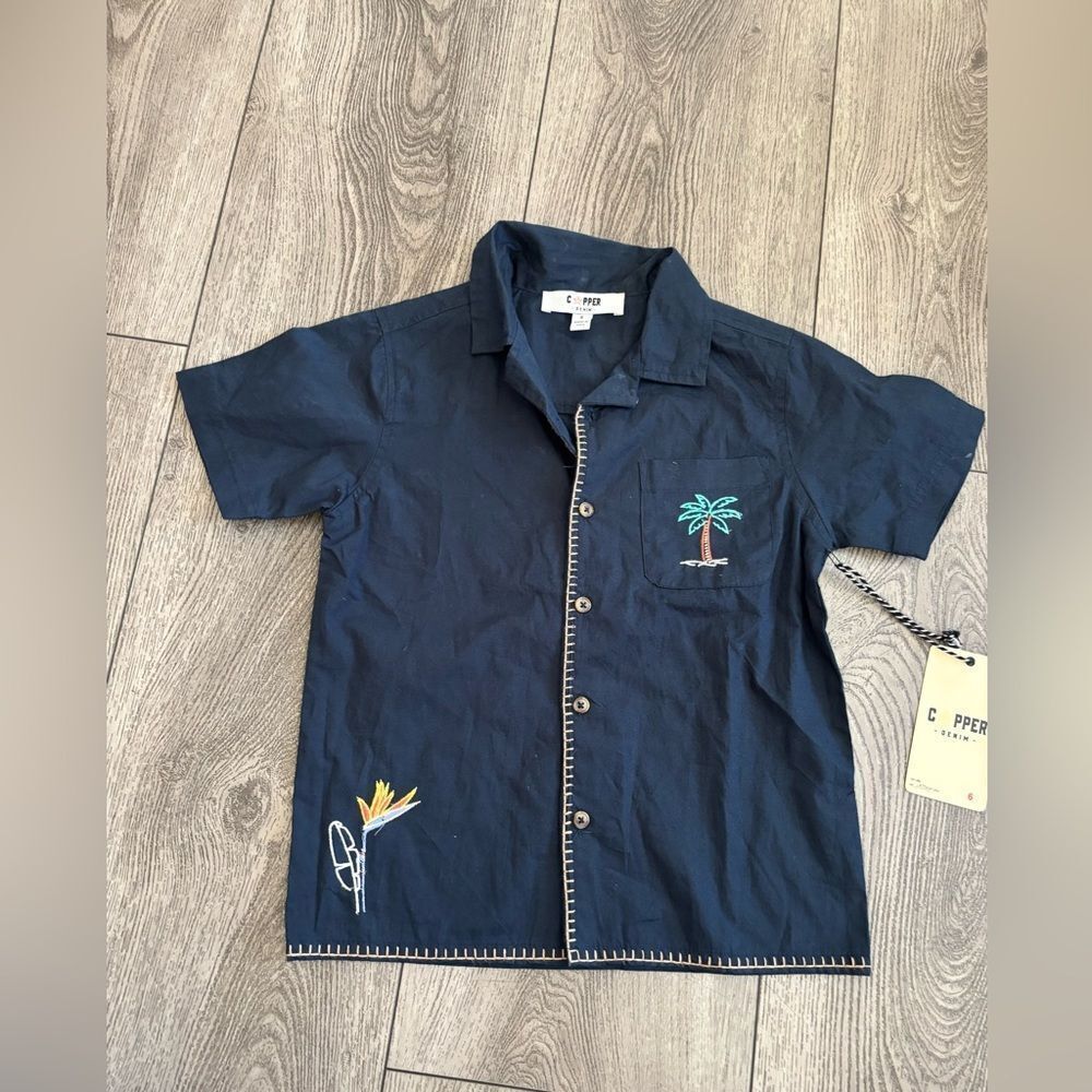 Copper denim boys embroidered shirt very beautiful